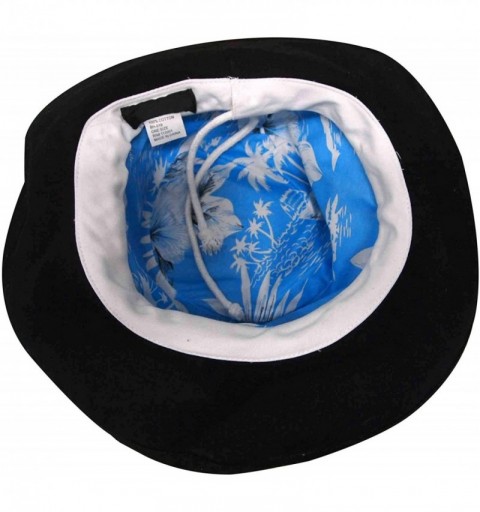 Bucket Hats Women's Summer Cotton Bucket Beach Hat Foldable Sun Hat - Black - C118DI999ZZ $18.31