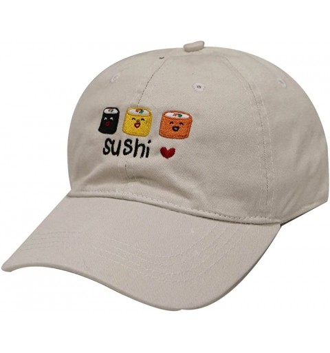 Baseball Caps Sushi Love Cotton Baseball Dad Caps - Putty - CT17X67L7QT $10.65