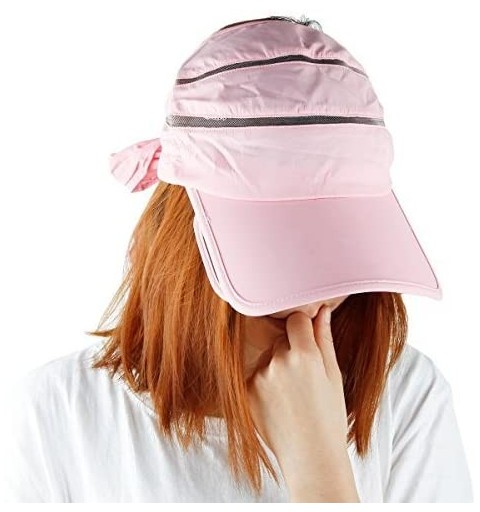 Visors Sun Visor Hat for Women-Summer Outdoor Workout Expanding Brim Sport Cap - Light Pink - CU12JDYYESJ $10.11