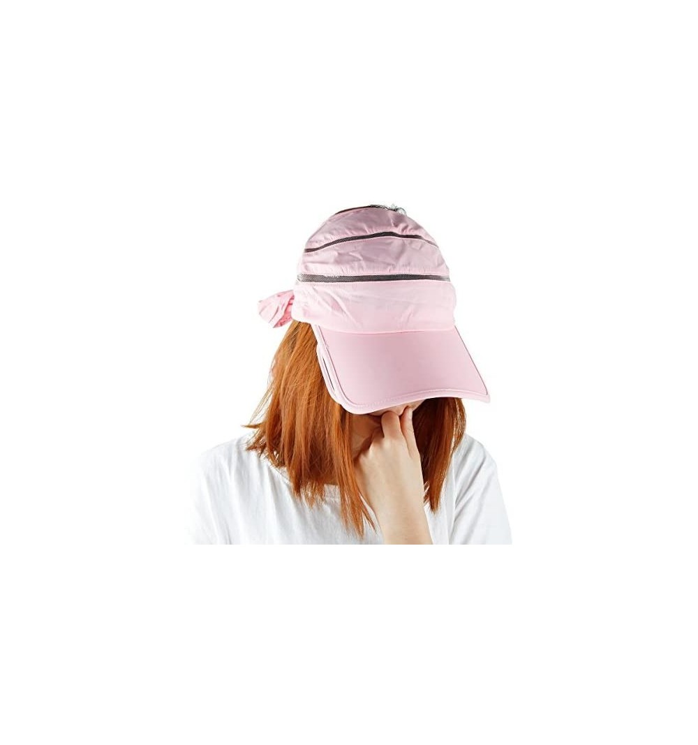 Visors Sun Visor Hat for Women-Summer Outdoor Workout Expanding Brim Sport Cap - Light Pink - CU12JDYYESJ $10.11