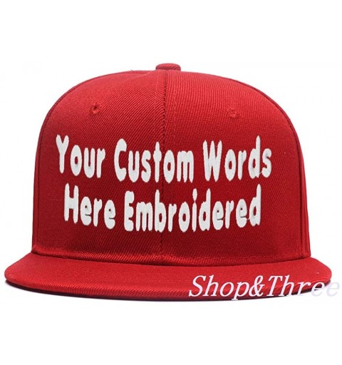 Baseball Caps Custom Embroidered Baseball Cap Personalized Snapback Mesh Hat Trucker Dad Hat - Hiphop Red-1 - CE18HLDX65Q $19.37
