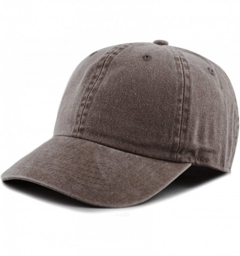 Baseball Caps 100% Cotton Pigment Dyed Low Profile Dad Hat Six Panel Cap - 1. Brown - CV18HM384GL $19.26