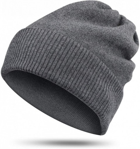 Skullies & Beanies Winter Beanie Hat Unisex Knit Thick Beanie Slouchy Skull Hat for Women Men Windproof Beanie Ski Cap - Dark...