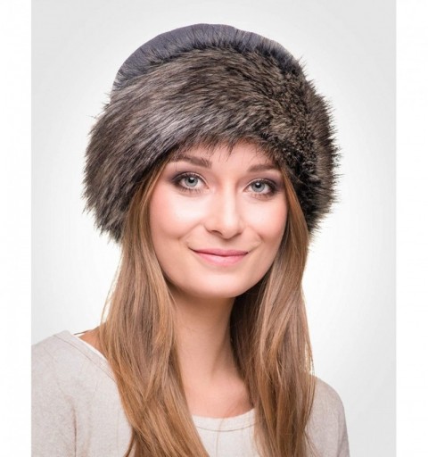 Bomber Hats Faux Fur Trimmed Winter Hat for Women - Classy Russian Hat with Fleece - Grey - Ashen Beaver - CU11Q3ZJ8XN $23.45