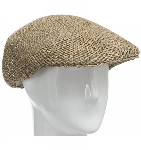 Newsboy Caps Ascot Golf Vented Panama Straw Hat Dress Cap - Beige - CM11957PXIF $36.13