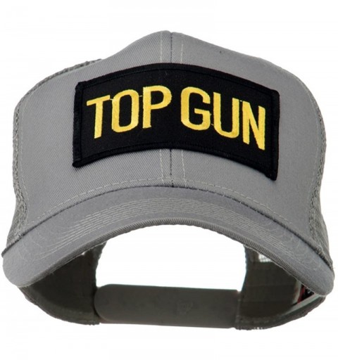 Baseball Caps US Top Gun Military Patched Mesh Back Cap - Grey - CB11MJ3S85R $18.15