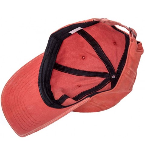 Baseball Caps Men's Baseball Cap Dad Hat Washed Distressed Easily Adjustable Unisex Plain Ponytai Trucker Hats - Orange - C61...