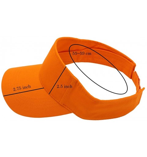 Visors Sun Sports Visor Men Women - 100% Cotton Cap Hat - Orange - CO17YT37UN3 $11.55