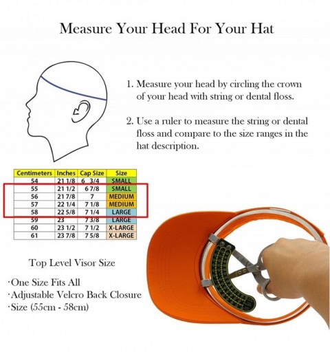 Visors Sun Sports Visor Men Women - 100% Cotton Cap Hat - Orange - CO17YT37UN3 $11.55