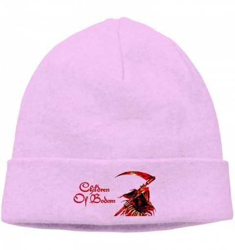 Skullies & Beanies Mens & Womens Children Of Bodom Logo Skull Beanie Hats Winter Knitted Caps Soft Warm Ski Hat Black - Pink ...