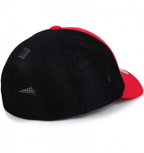 Baseball Caps High Frequency Hecho en Mexico Eagle Fitted Trucker Cap - Red Black - CV18Q3GWLIX $16.19