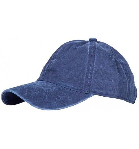 Baseball Caps Men's Baseball Cap Dad Hat Washed Distressed Easily Adjustable Unisex Plain Ponytai Trucker Hats - Navy Blue - ...
