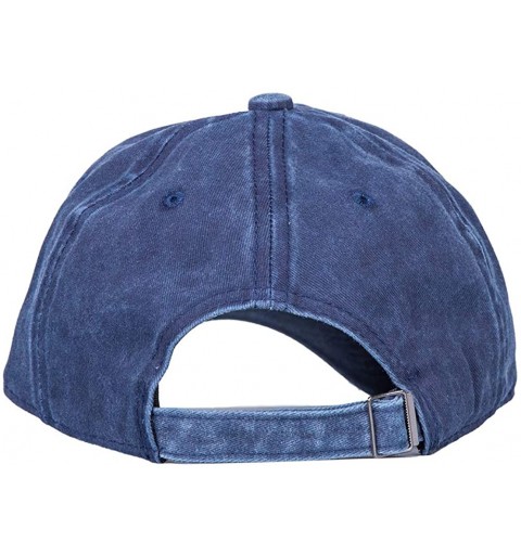 Baseball Caps Men's Baseball Cap Dad Hat Washed Distressed Easily Adjustable Unisex Plain Ponytai Trucker Hats - Navy Blue - ...