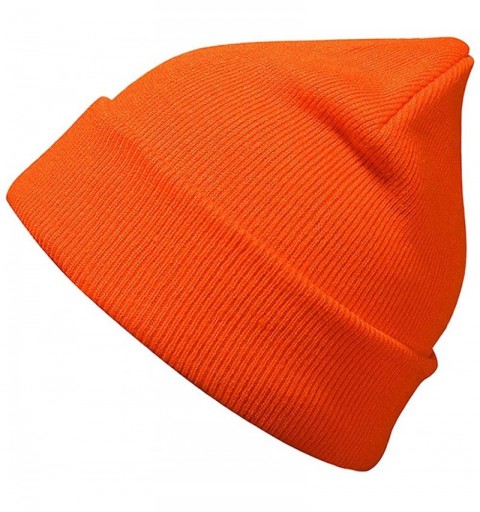 Skullies & Beanies Slouchy Winter Hats Knitted Beanie Caps Soft Warm Ski Hat - Bright Orange - C118WOSDSL9 $11.51