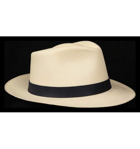 Cowboy Hats (1" & .5") Embossed Patterned Leather Panama Hat Band - Black Basket Weave - CY18O25M4G8 $11.24