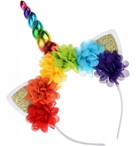 Headbands Unicorn Flower Crown Headband Animal Ear Headband - 5 Rainbow1 - CE1886XADI5 $19.00