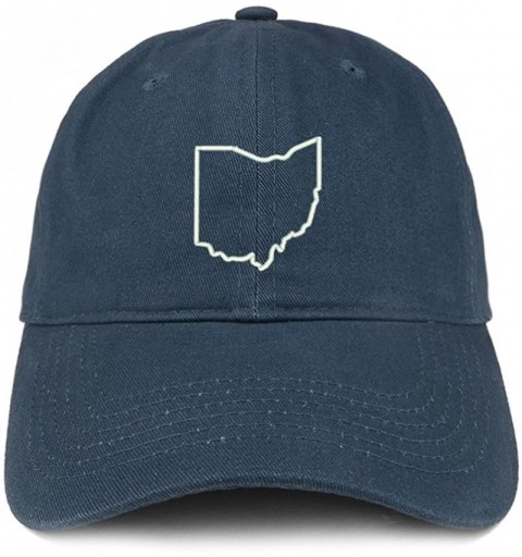 Baseball Caps Ohio State Outline State Embroidered Cotton Dad Hat - Navy - C718G5AX3O9 $14.97