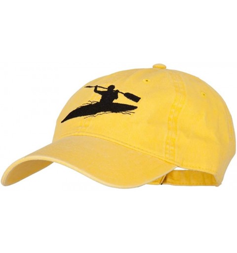 Baseball Caps Sports Kayak Embroidered Washed Dyed Cap - Bright Yellow - CS18A8EXDWT $19.63