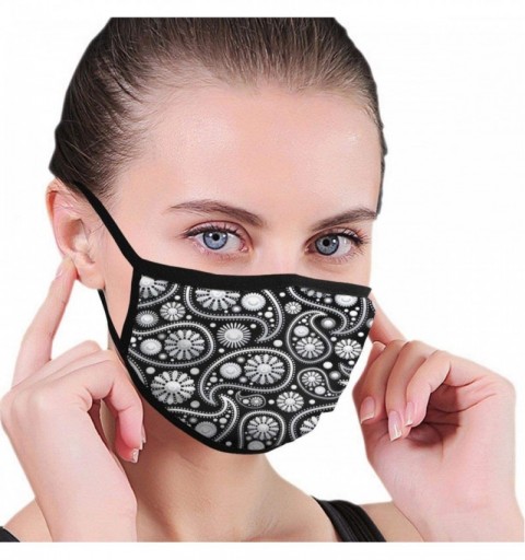 Balaclavas Colorful Dog Paw Print Black Washable Face Mask with Adjustable Straps Mask for Kids Man and Woman - 39 Black - CU...