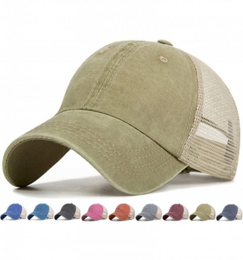 Baseball Caps Vintage Unisex Adjustable Athletic Trucker Hat Mesh Back Hat Baseball Hats for Womens/Mens Dad Hat Snap Cap - C...