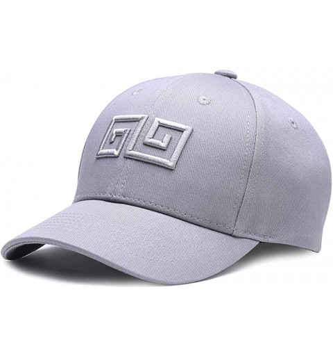 Baseball Caps Unisex Geometric Embroidery Men Women Hip-Hop Style Classic Fashion Baseball Cap Cotton Adjustable Hat - Grey -...
