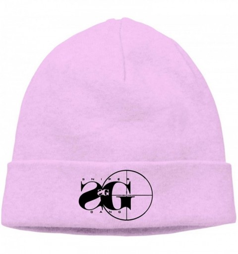 Skullies & Beanies Sniper Gang Rap Music Warm Stretchy Solid Daily Skull Cap Knit Wool Beanie Hat Outdoor Winter Black - Pink...