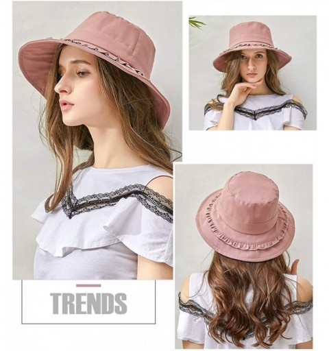 Sun Hats Beach Hats for Women Sun Hat Summer UPF 50+ UV Fishing Protection Beach Hat Foldable Wide Brim Cap - Pink a - CI18R3...