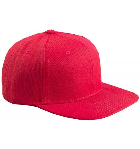 Baseball Caps Flexfit 6 Panel Premium Classic Snapback Hat Cap - Red - CH12D6KEBJX $11.47