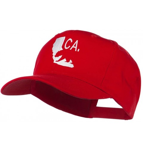 Baseball Caps California with Bear Embroidered Cap - Red - CZ11JL1CVD5 $27.42
