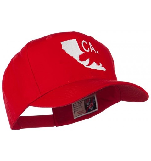 Baseball Caps California with Bear Embroidered Cap - Red - CZ11JL1CVD5 $27.42