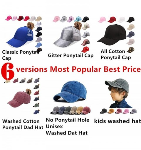 Baseball Caps NeuFashion Ponycap Messy High Bun Ponytail Adjustable Mesh Trucker Baseball Cap Hat for Women - Pink-cotton - C...