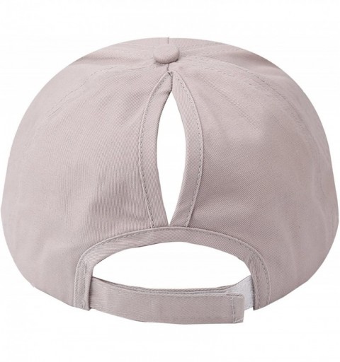 Baseball Caps NeuFashion Ponycap Messy High Bun Ponytail Adjustable Mesh Trucker Baseball Cap Hat for Women - Pink-cotton - C...