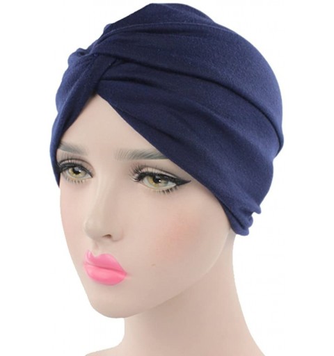 Skullies & Beanies Women's Sleep Soft Turban Pre Tied Cotton India Chemo Cap Beanie Turban Headwear - 3pcs Mix - C3198KO0SYI ...