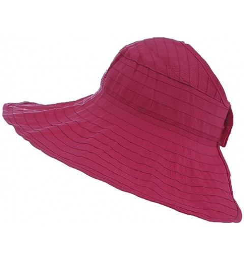 Sun Hats Women Sun UV Protection Hat Top Open Packable Foldable Beach Travel - Burgundy - CR17Z3U56S4 $8.50