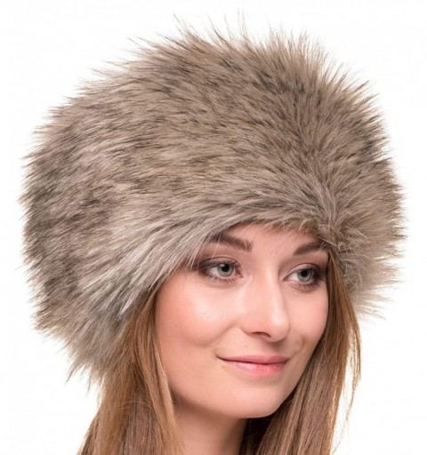 Bomber Hats Russian Faux Fur Hat for Women - Like Real Fur - Comfy Cossack Style - Siberian Wolf - CF126AXBHJT $20.43