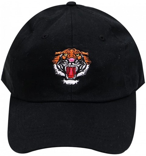 Baseball Caps Tre120 Angry Tiger Face Cotton Baseball Caps - Multi Colors - Black - C618C7CCOHL $14.37