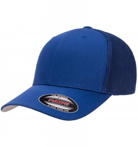 Baseball Caps The Original Flexfit Yupoong Mesh Trucker Hat Cap & 2-Tone - Royal - CG11LP4RHJJ $16.13