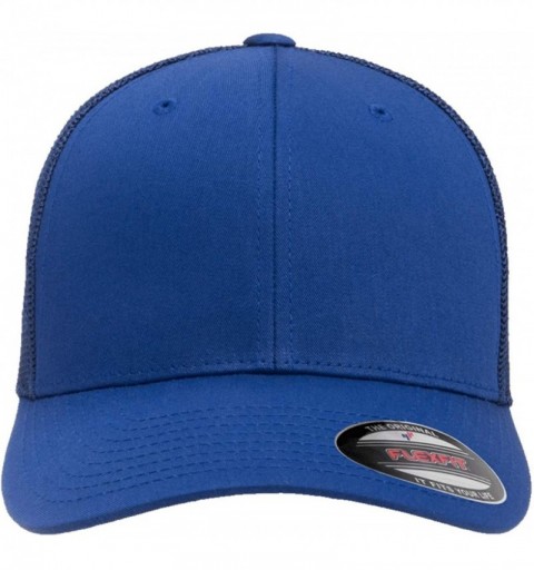 Baseball Caps The Original Flexfit Yupoong Mesh Trucker Hat Cap & 2-Tone - Royal - CG11LP4RHJJ $16.13