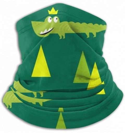 Balaclavas Neck Gaiter Headwear Face Sun Mask Magic Scarf Bandana Balaclava - Crocodile With Crown Green - CR197SEI3MA $13.99