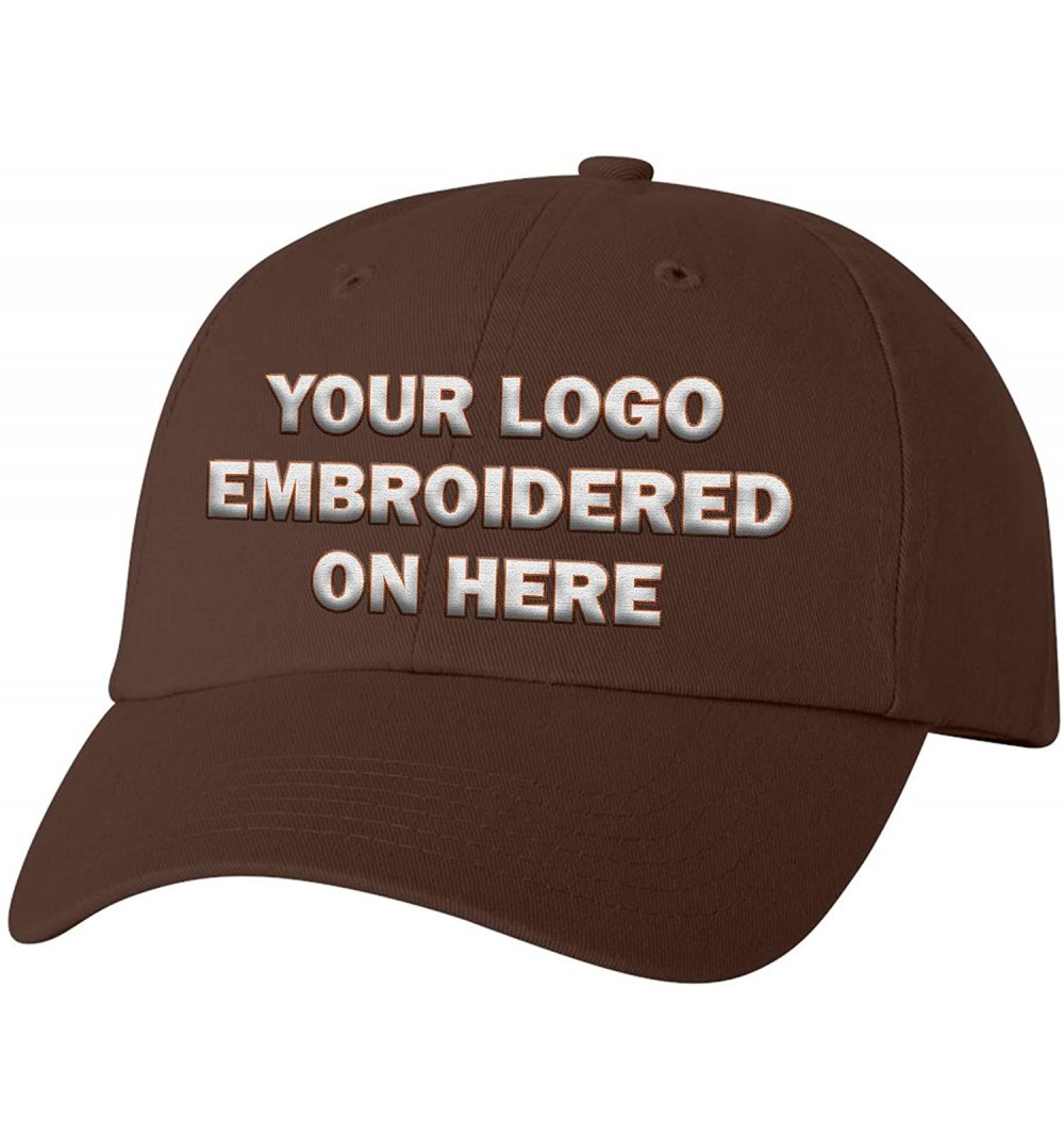Baseball Caps Custom Dad Soft Hat Add Your Own Embroidered Logo Personalized Adjustable Cap - Brown - CI1953WGY0L $26.69
