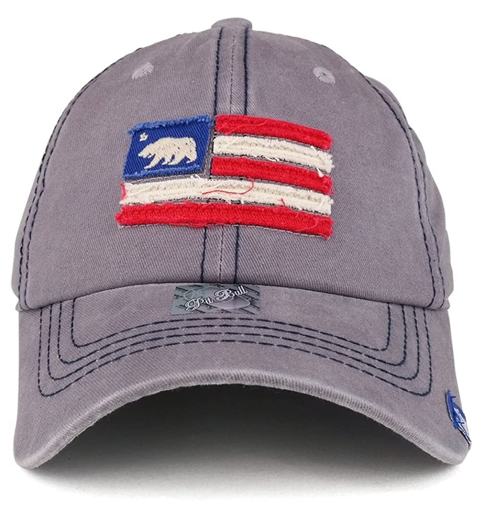 Baseball Caps California Bear Vintage Flag Embroidered Unstructured Baseball Cap - Grey - C11836ZOAQ0 $14.06