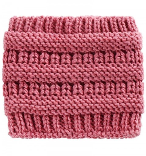 Skullies & Beanies Unisex Fashion Bun Ponytail Soft Stretch Winter Beanie Tail Hat Hats & Caps - Light Pink - CO18A8UNGZI $9.61