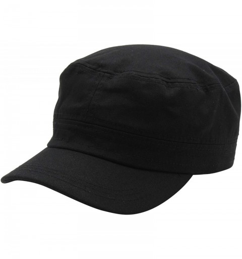 Baseball Caps Cadet Army Cap - Military Cotton Hat - Black - CP12GW5UUWL $8.52
