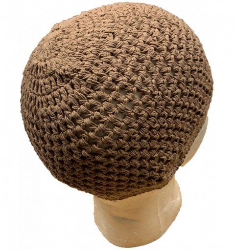 Skullies & Beanies 100% Cotton Weave Muslim Beanie Kufi Skull Cap Hats -One Size Fit Most - Brown - CM193RRZ92O $11.47
