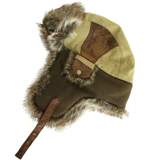 Skullies & Beanies SIGGI Faux Fur Trapper Hat for Men Cotton Warm Ushanka Russian Hunting Hat - 67191_beige - CS128TWJ7VP $22.37