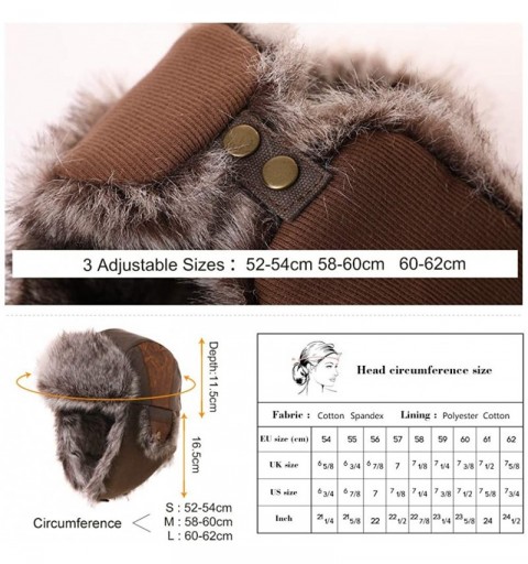 Skullies & Beanies SIGGI Faux Fur Trapper Hat for Men Cotton Warm Ushanka Russian Hunting Hat - 67191_beige - CS128TWJ7VP $22.37