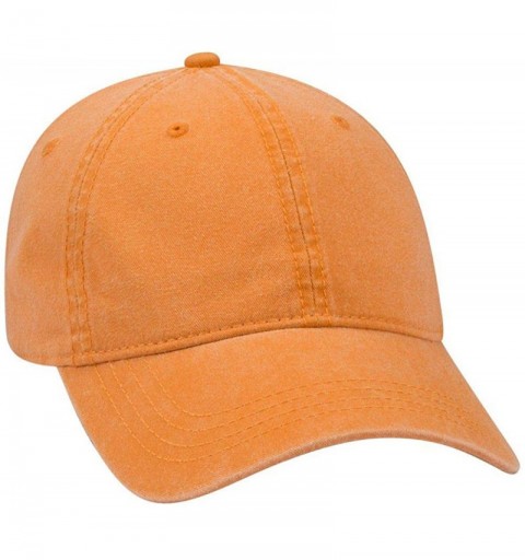 Baseball Caps 6 Panel Low Profile Garment Washed Pigment Dyed Baseball Cap - Pkn. Orange - C012KKFDQJ3 $21.64