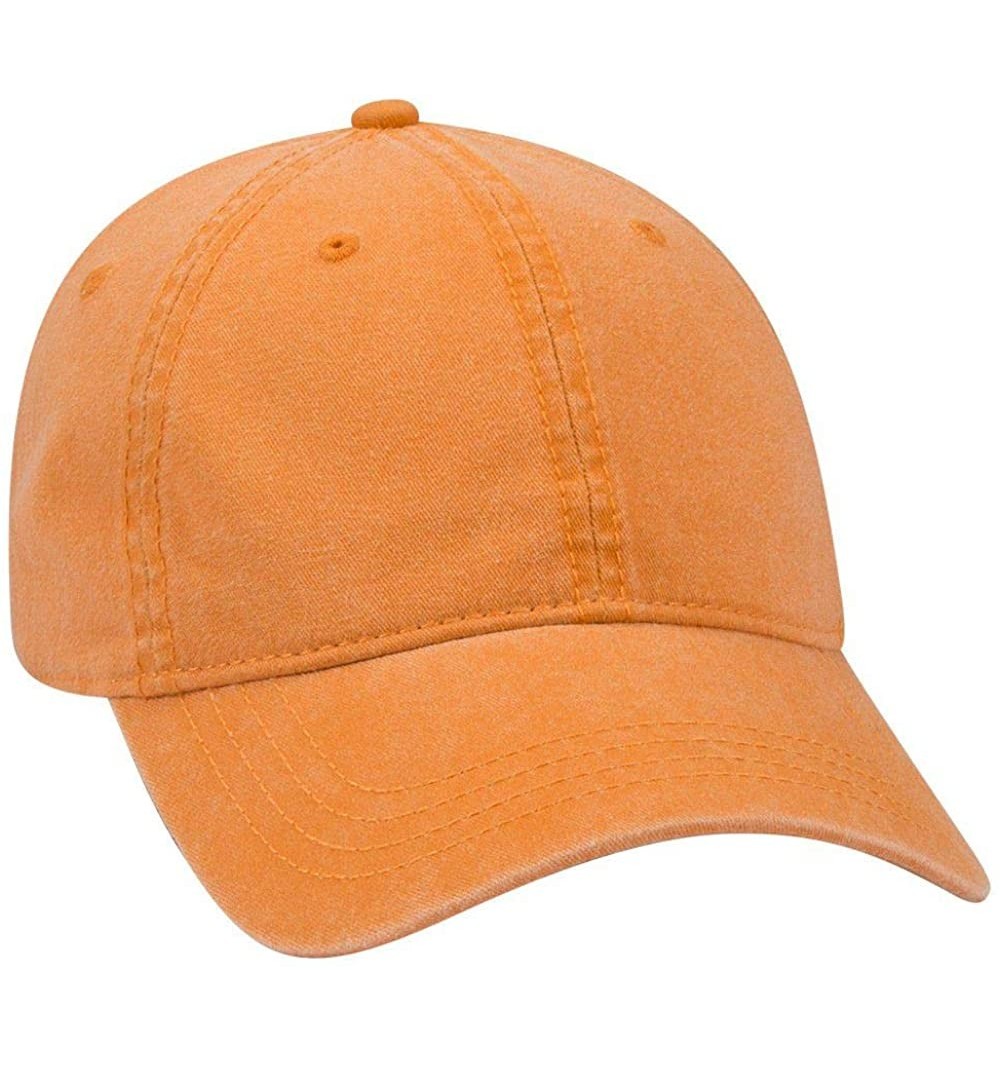Baseball Caps 6 Panel Low Profile Garment Washed Pigment Dyed Baseball Cap - Pkn. Orange - C012KKFDQJ3 $9.19