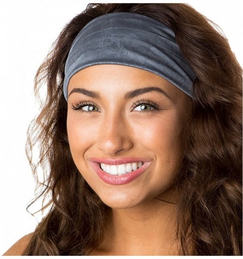 Headbands Adjustable & Stretchy Crushed Xflex Wide Headbands for Women Girls & Teens - Crushed Grey/Black/Taupe 3pk - CF1950W...