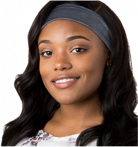 Headbands Adjustable & Stretchy Crushed Xflex Wide Headbands for Women Girls & Teens - Crushed Grey/Black/Taupe 3pk - CF1950W...